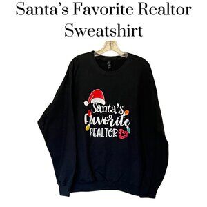 Gildan "Santa's Favorite Realtor" crewneck sweatshirt unisex NWOT size XL